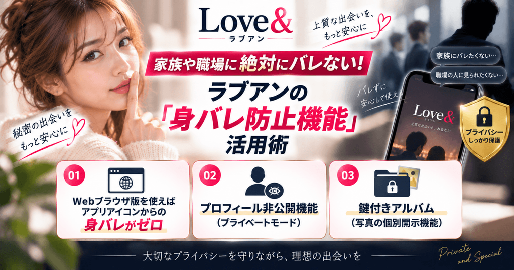 家族や職場に絶対にバレない!ラブアンの「身バレ防止機能」活用術