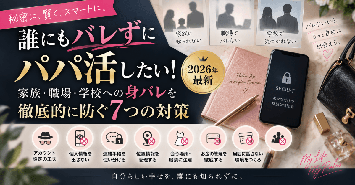 誰にもバレずにパパ活したい!家族・職場・学校への身バレを徹底的に防ぐ7つの対策【2026年最新】