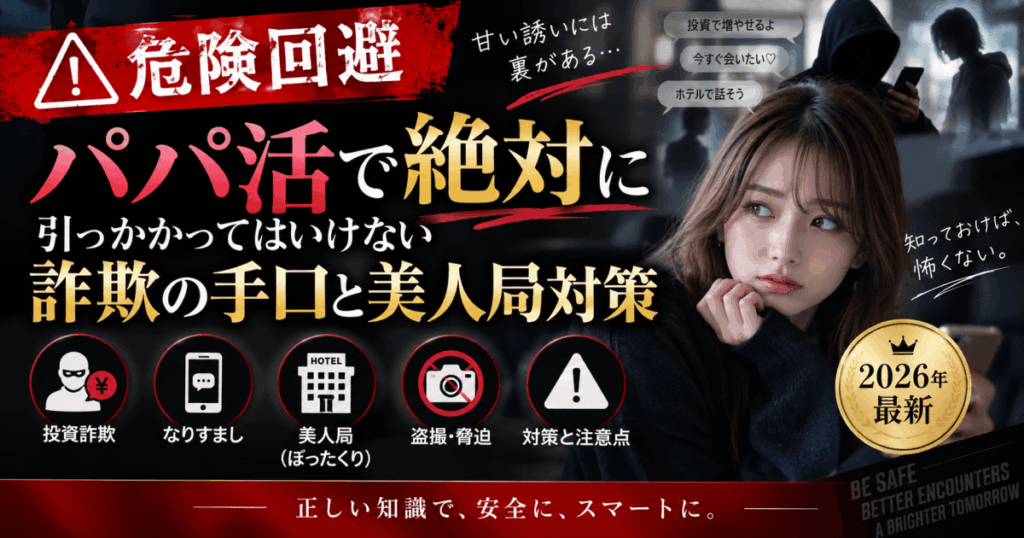 【危険回避】パパ活で絶対に引っかかってはいけない詐欺の手口と美人局対策【2026年最新】