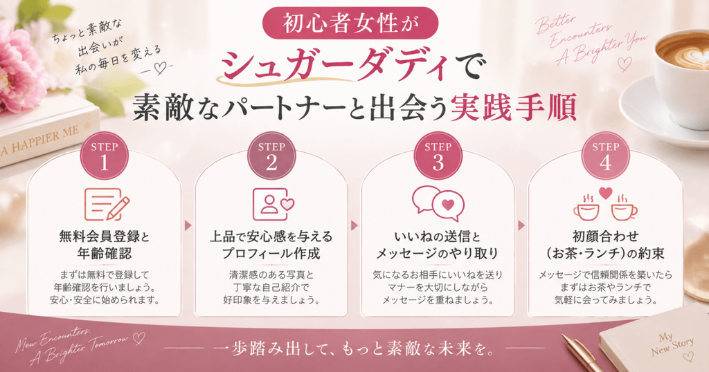 初心者女性がシュガーダディで素敵なパートナーと出会う実践手順